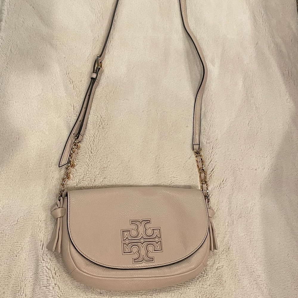 Tory Burch Harper cross body bag in nude